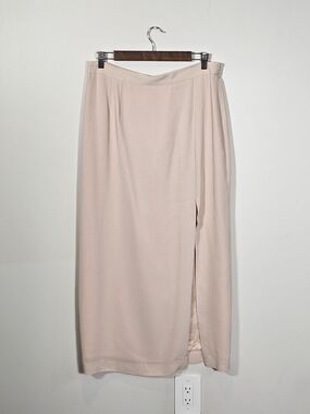 Classic Blush Light Pink Leg Slit Maxi Skirt Sz 14